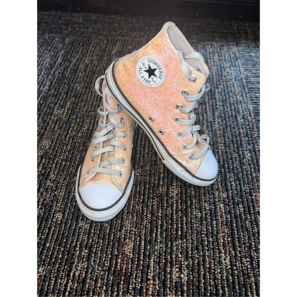 Girls Chuck Taylor All Star Coated Glitter High Top Sneakers - Picture 1 of 4